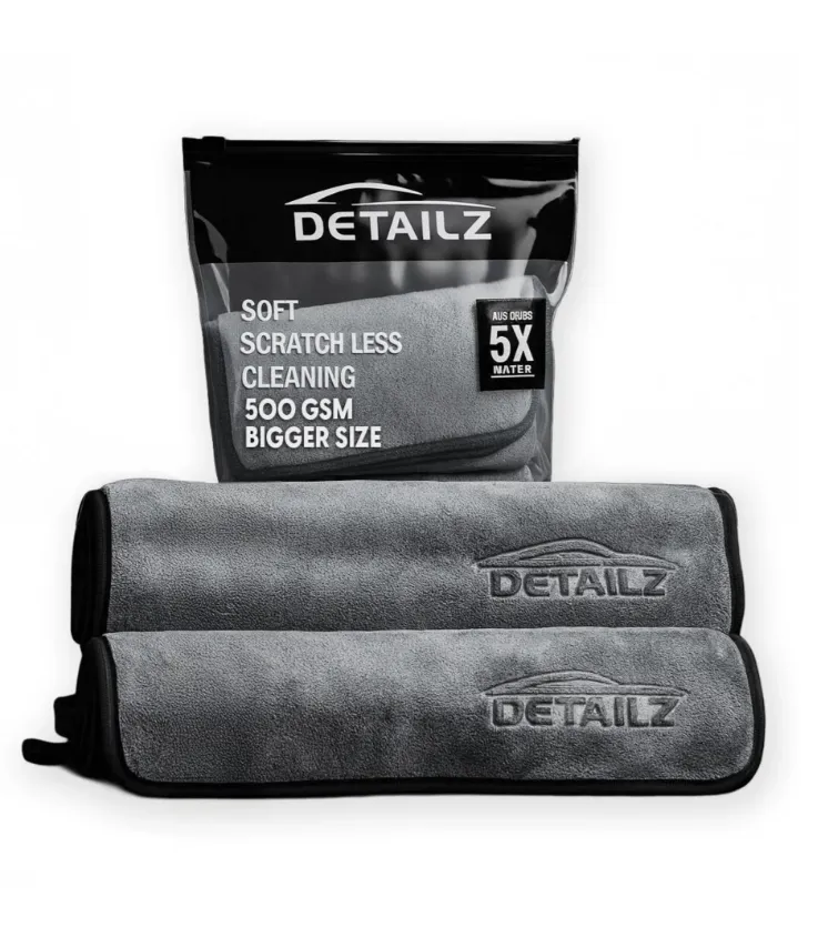 DETAILZ Microfiber, Fabric Vehicle Washing  Cloth (Pack Of 2, 600 GSM)