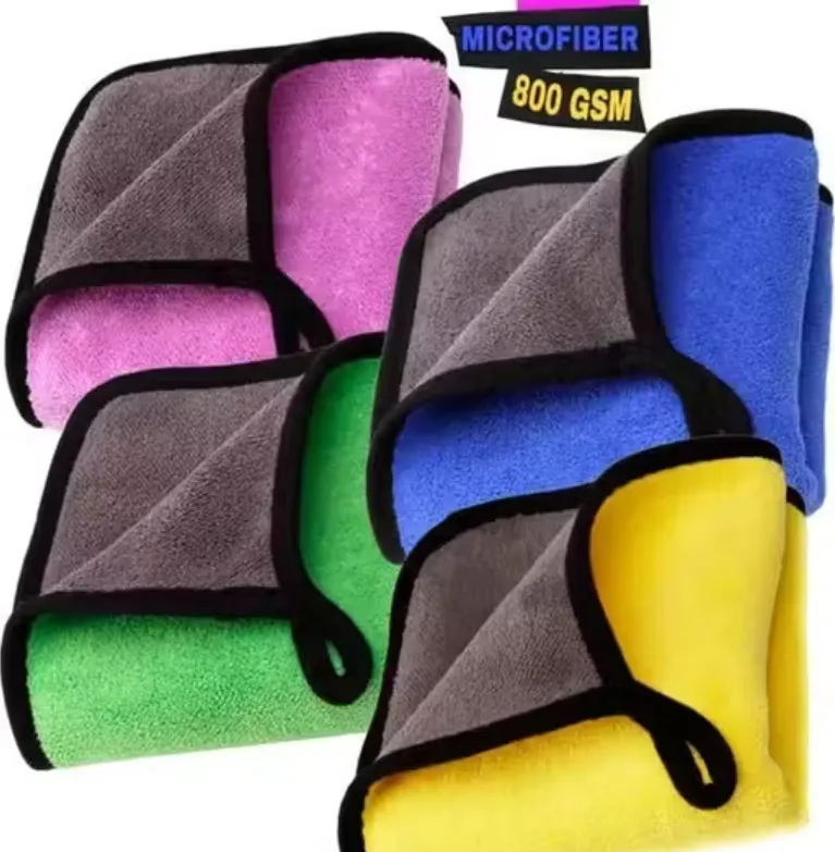 Microfibre car cleaning cloth - extra soft 600 gsm microfibre cloth for car and bike pack of 4 Multicolour