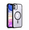 Magnetic Clear Case for Apple iPhone 11 | MagSafe Compatible Shockproof TPU Back Cover | Wireless Charging Support | Scratch & Drop Protection |Black Transparent