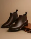 Men's Slip On Fashion Chelsea Boots | High Tops, Soft Cushioned Insole, Comfortable Fit, Trendy, Stylish Boots (Brown).