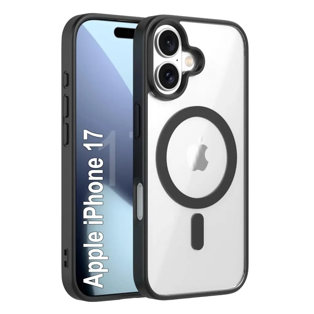 iPhone 17 Magsafe Hard Back Case | 360° Protection | Military-Grade Apple iPhone 17 Cover | Strong Magnet Back - Black