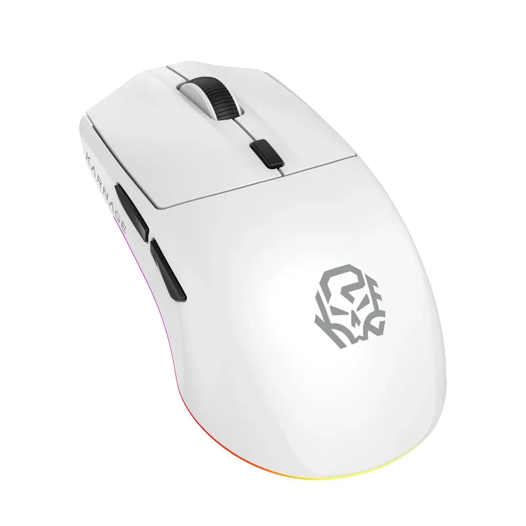 KARNAGE by EVM Blink Tri-Mode Wireless RGB Gaming Mouse | 16000 DPI | 60g Lightweight | BT + 2.4G + Wired | Advance Software | 1000Hz Polling | Win/Mac | White | 2 Years Warranty