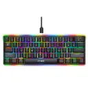Ant Esports MK1300 V2 60% Wired Mechanical Gaming Keyboard, 61 Keys Compact Mini Software Controlled, RGB Backlit,Hot-Swappable Red Switches, Detachable USB-C, Anti-Ghosting, PC/Mac Compatible – Black