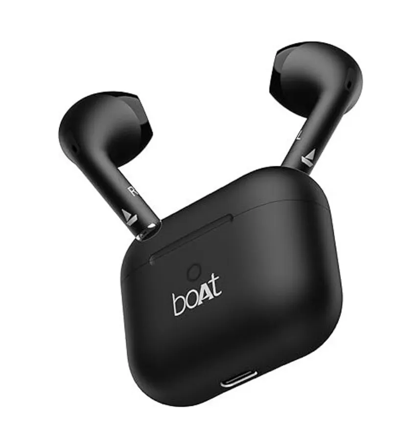 Boat Airdopes Joy, 35Hrs Battery, Fast Charge, IWP Tech, Low Latency, 2Mic ENx, Type-C Port, v5.3 Bluetooth Earbuds, TWS Ear Buds Wireless Earphones