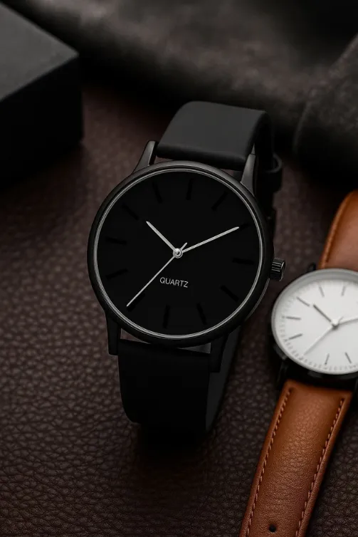 TERIZLA Men Silicone Strap Analog Slim Stylish Wrist Watch For Boys Analog Watch  - For Men Provo blck