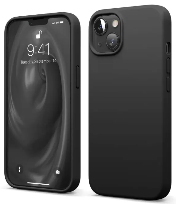 Liquid Silicone Case Compatible for iPhone 13 Case,Full Body Protective Cover, Shockproof, Slim Phone Case, Anti-Scratch Soft Microfiber Lining, 6.1 inches (Black)