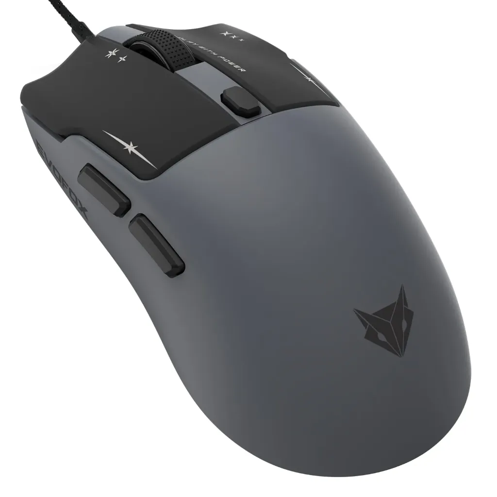 EvoFox Performance Series Ghost Air Ultra Lightweight Gaming Mouse, Upto 1000Hz Polling Rate & 12400 DPI, Honeycomb RGB Lighting, Fully Programmable with Windows Software & On-Board Memory, Grey